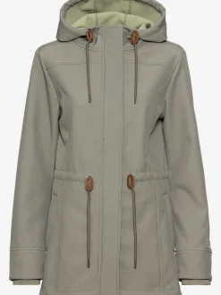 Vestes softshell avec capuche et coutures décoratives