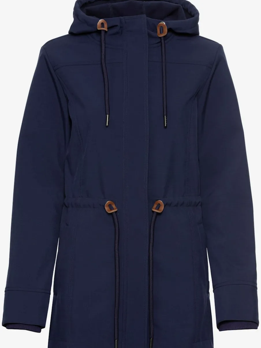 Vestes softshell avec capuche et coutures décoratives