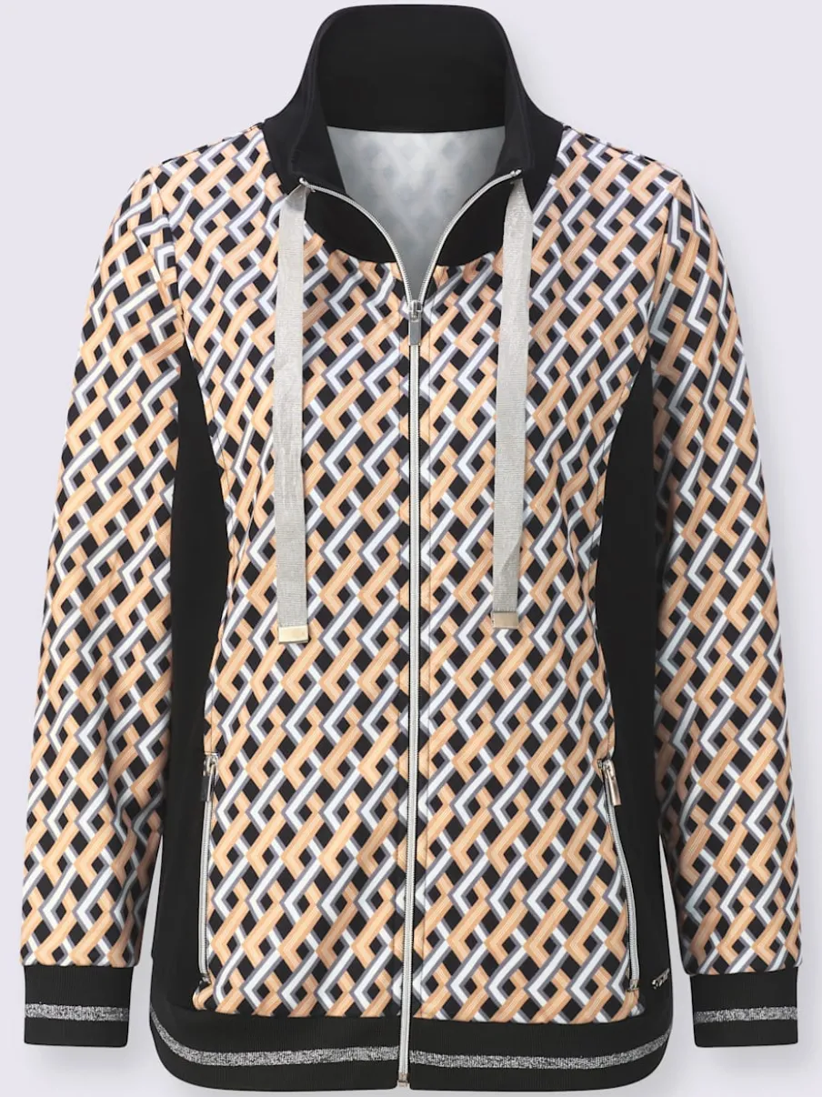 Veste sweat avec col montant et motifs graphiques modernes