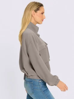 Veste sweat avec col montant et grandes poches