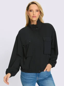 Veste sweat avec col montant et grandes poches