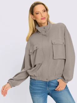Veste sweat avec col montant et grandes poches