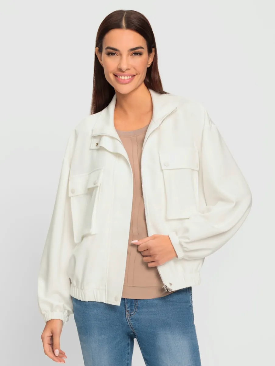 Veste sweat avec col montant et grandes poches