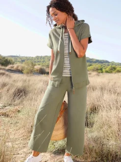 Veste sweat à capuche avec glissière et ourlet élastique