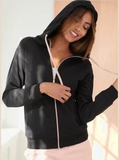 Veste sweat à capuche avec glissière et motifs élégants