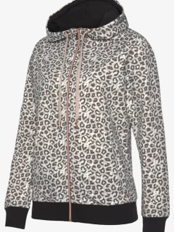 Veste sweat à capuche avec glissière et motifs élégants