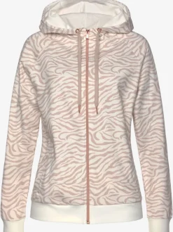 Veste sweat à capuche avec glissière et motifs élégants