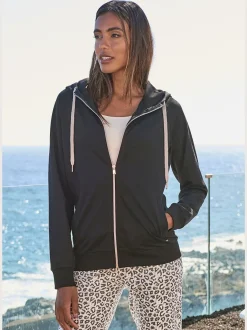 Veste sweat à capuche avec glissière et motifs élégants
