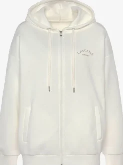 Veste sweat à capuche avec logo brodé et poches fendues