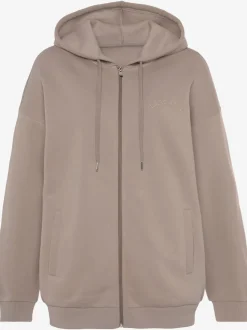 Veste sweat à capuche avec logo brodé et poches fendues