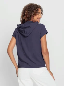 Veste sweat à capuche avec manches courtes et poches pratiques