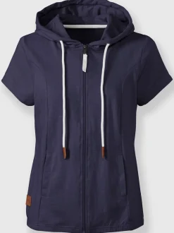 Veste sweat à capuche avec manches courtes et poches pratiques