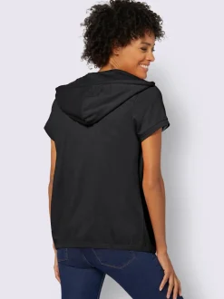 Veste sweat à capuche avec manches courtes et poches pratiques
