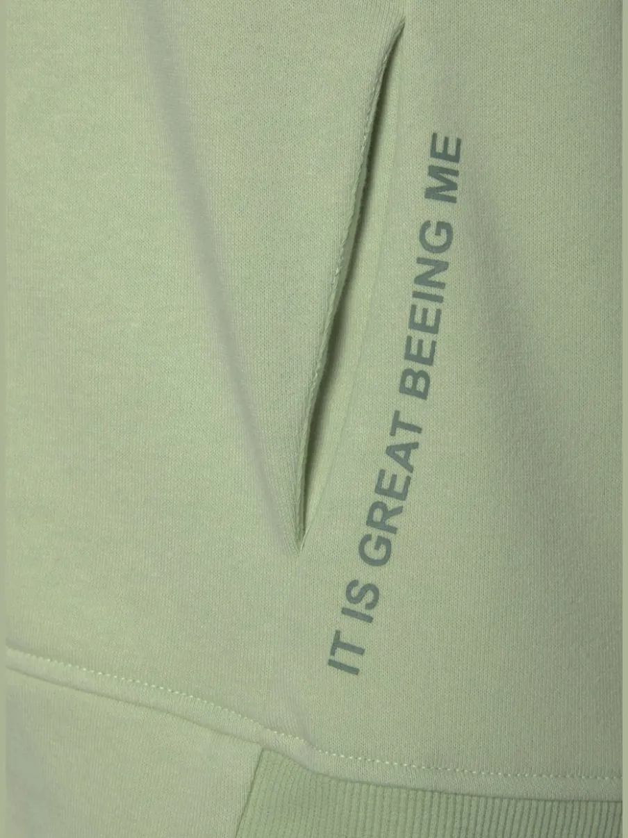 Veste sweat à capuche avec petit imprimé et emblème