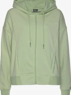 Veste sweat à capuche avec petit imprimé et emblème