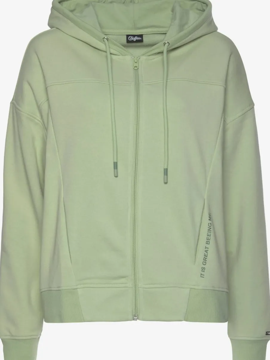 Veste sweat à capuche avec petit imprimé et emblème