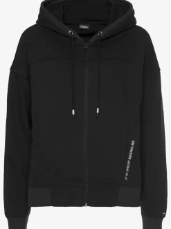 Veste sweat à capuche avec petit imprimé et emblème