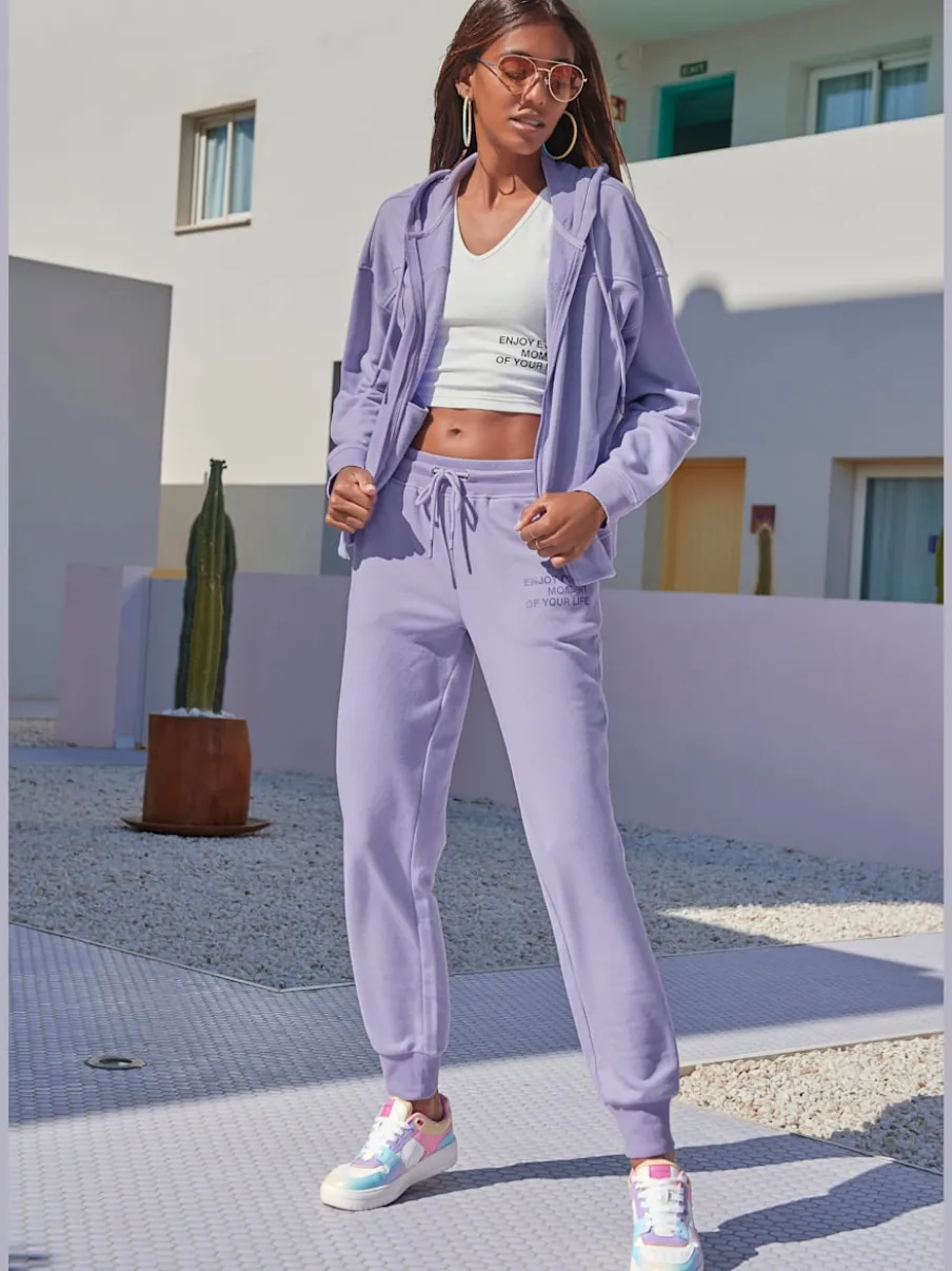 Veste sweat à capuche avec petit imprimé et emblème