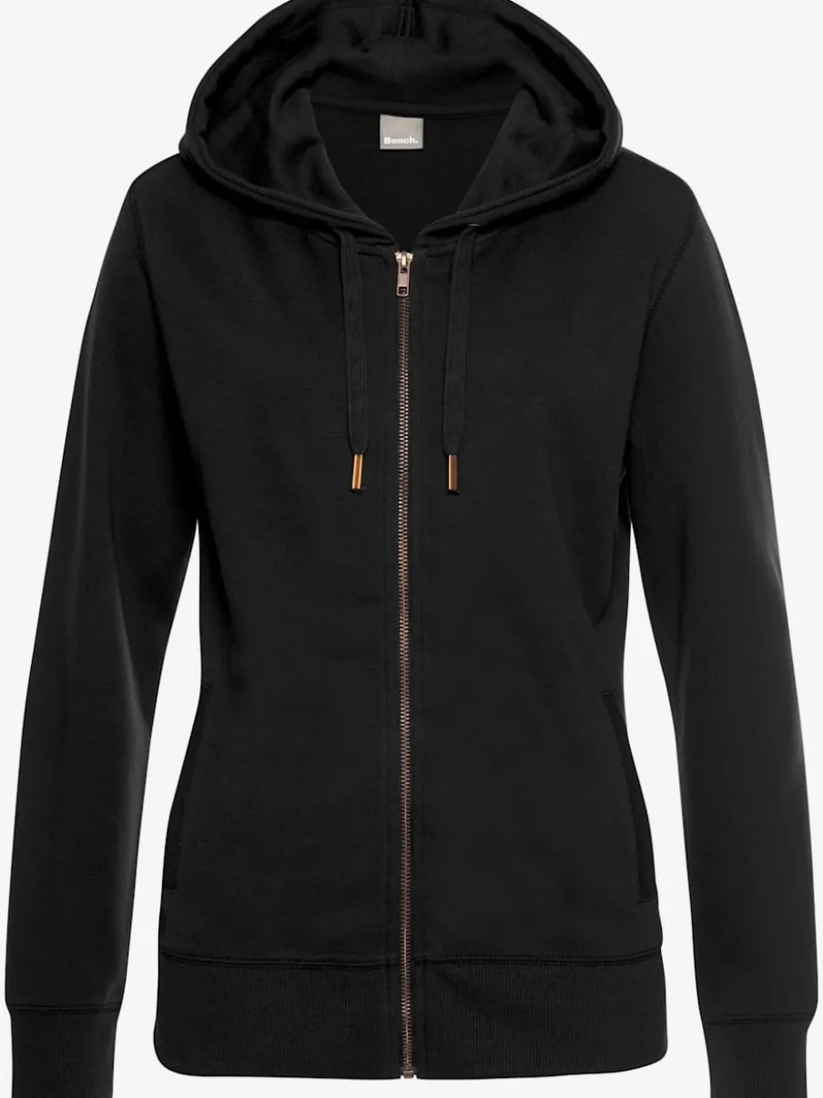 Veste sweat à capuche avec poches latérales et logo imprimé
