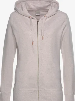 Veste sweat à capuche avec poches latérales et logo imprimé