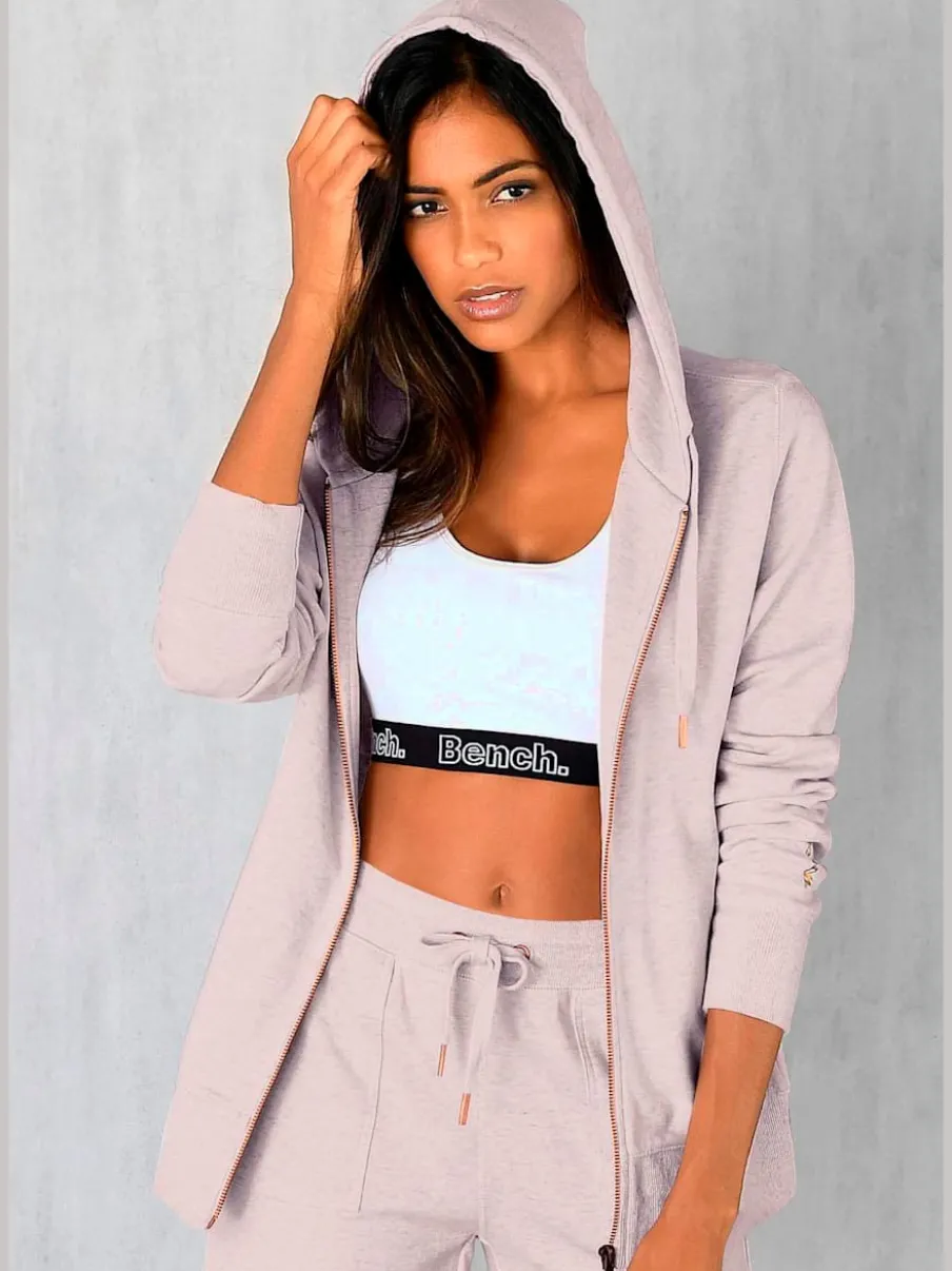 Veste sweat à capuche avec poches latérales et logo imprimé