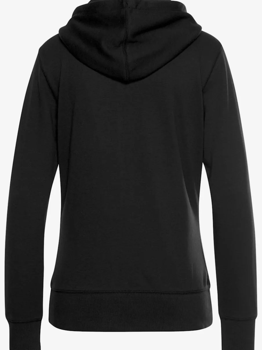 Veste sweat à capuche avec poches latérales et logo imprimé
