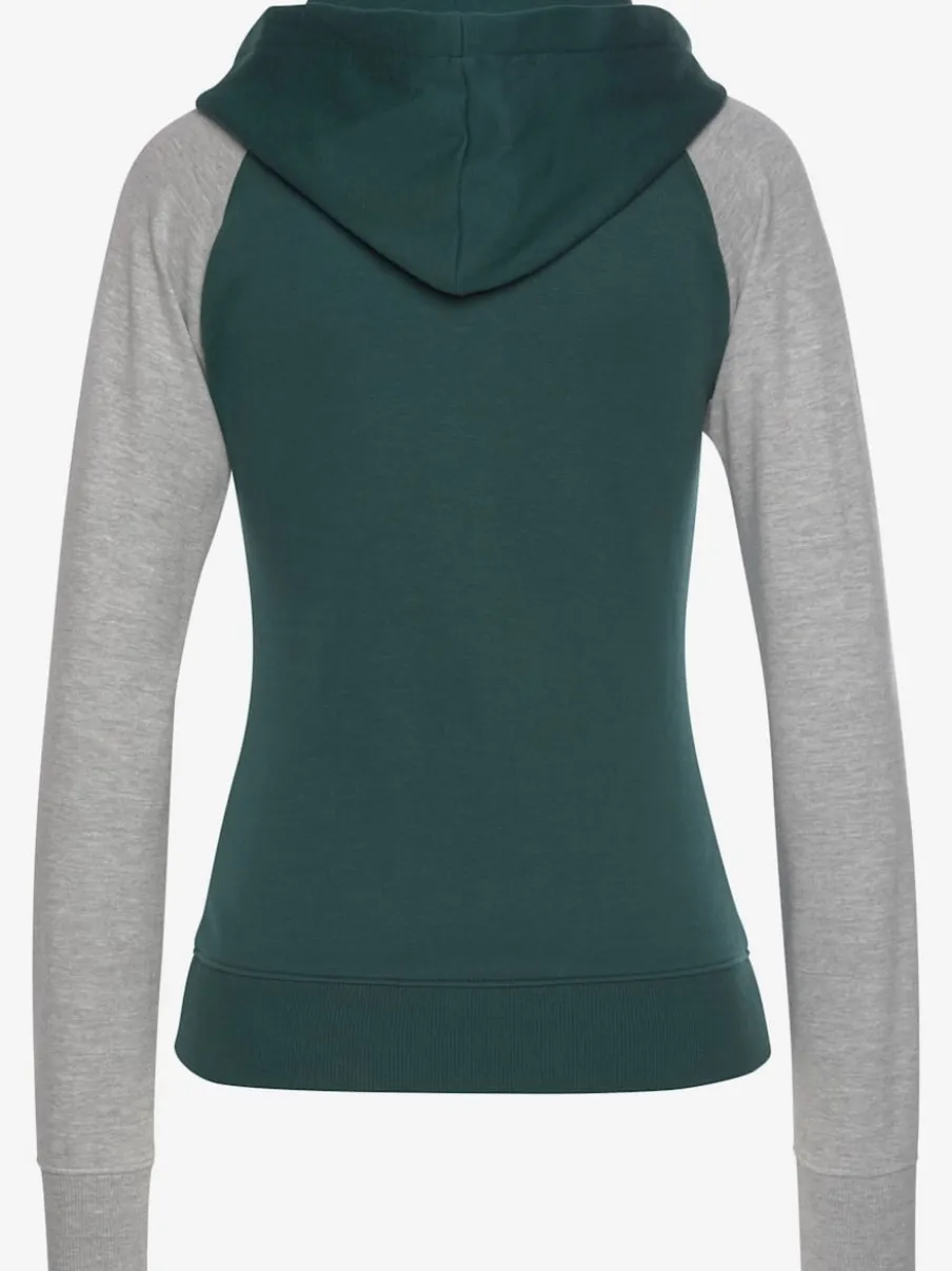 Veste sweat à capuche manches raglan avec poches pratiques