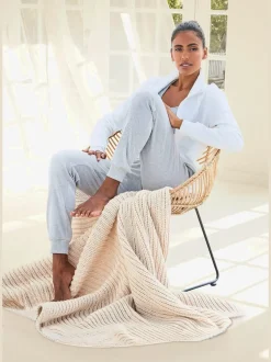 Veste sweat à col montant avec broderie et poches kangourou