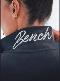 Veste sweat à col montant avec broderie et poches kangourou
