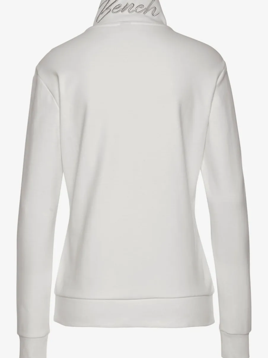 Veste sweat à col montant avec broderie et poches kangourou