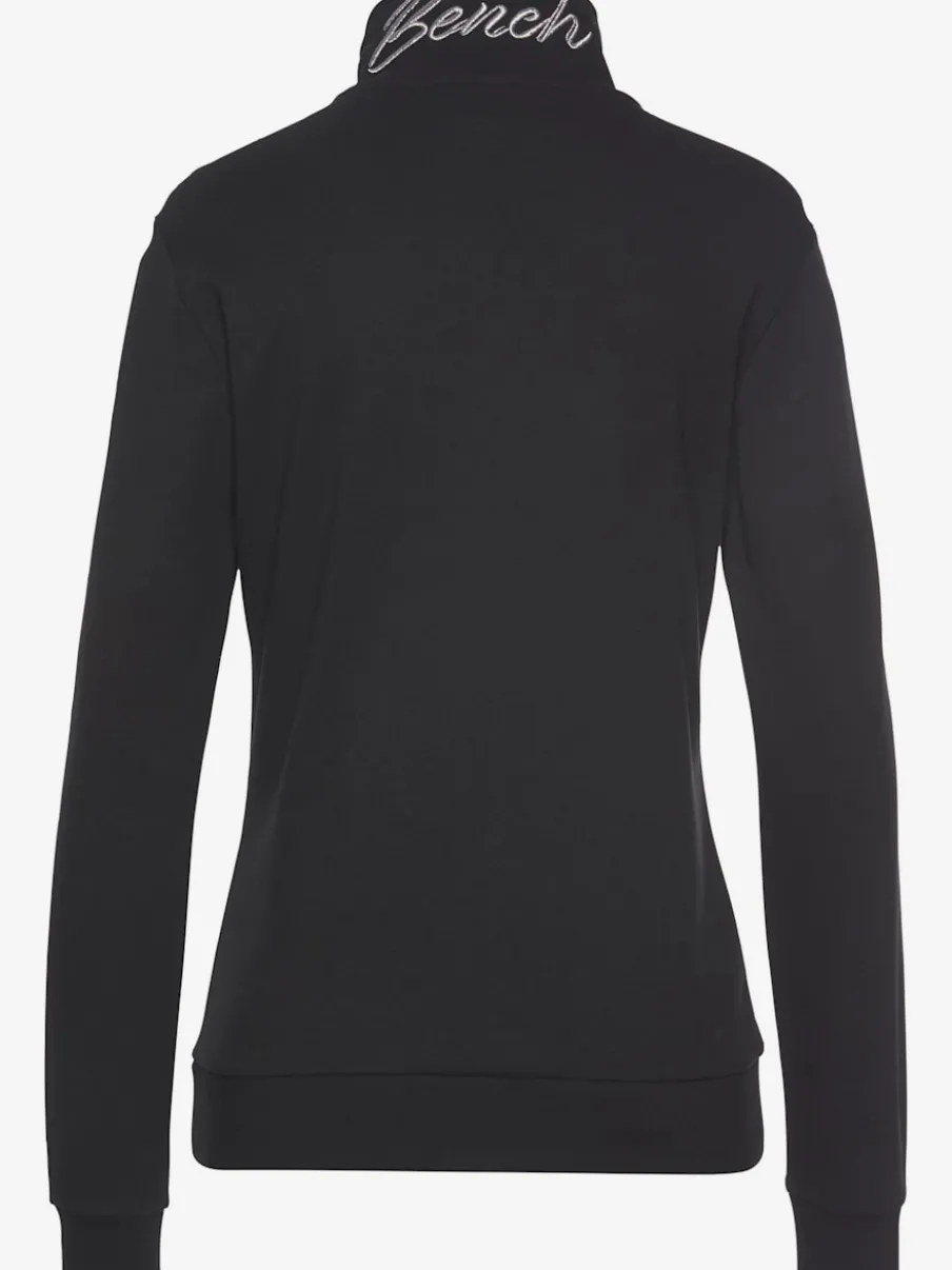 Veste sweat à col montant avec broderie et poches kangourou
