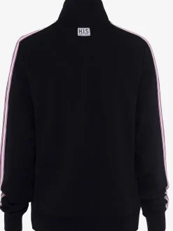 Veste sweat à col montant avec rayures sur les manches