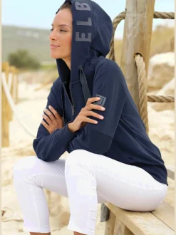 Veste sweat décontractée avec grande capuche et poches