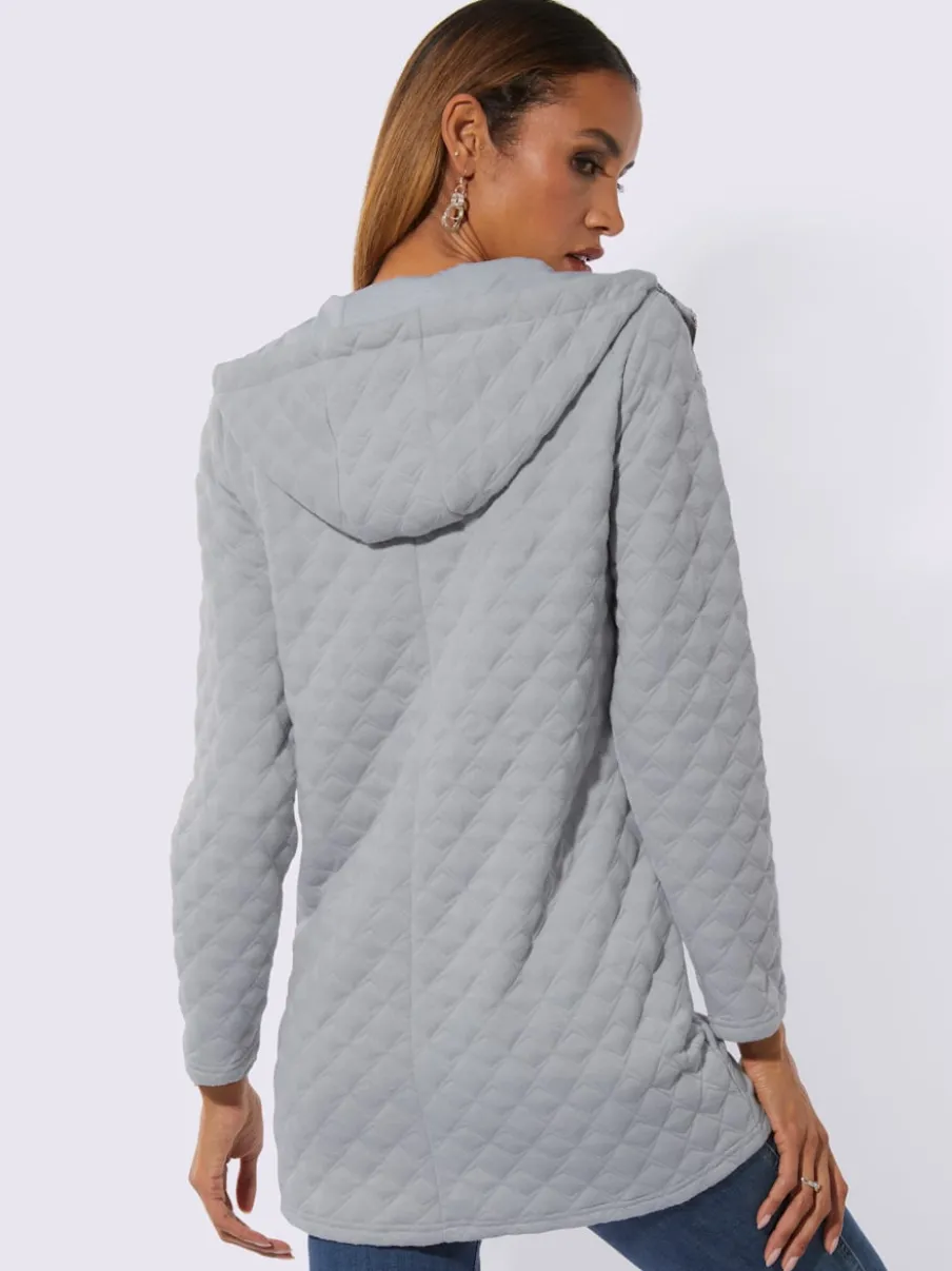 Veste sweat moderne avec capuche et poches brillantes