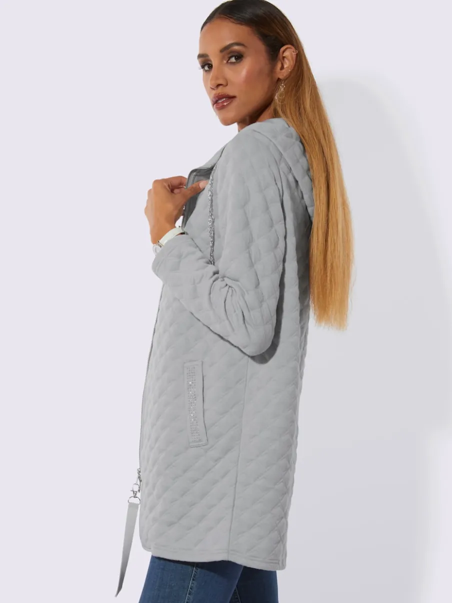 Veste sweat moderne avec capuche et poches brillantes