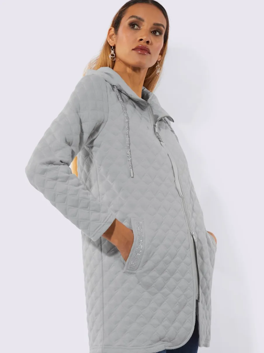 Veste sweat moderne avec capuche et poches brillantes