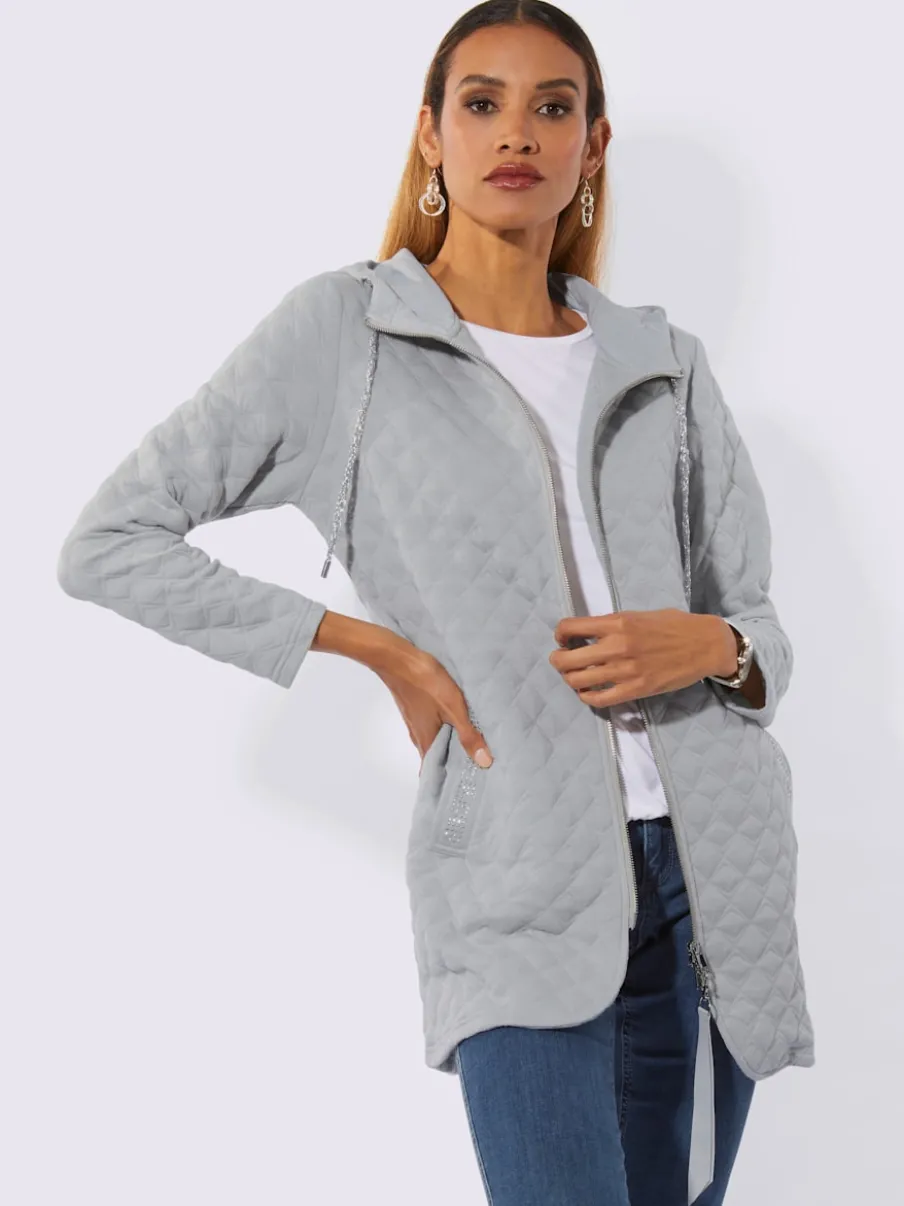 Veste sweat moderne avec capuche et poches brillantes