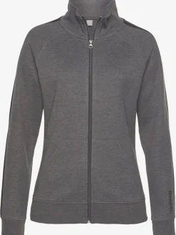 Veste sweat sportive à glissière avec col montant et rayures latérales