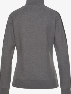 Veste sweat sportive à glissière avec col montant et rayures latérales