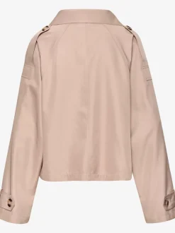 Veste trench courte avec col à revers et boutons imitants